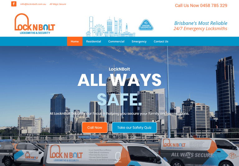 Locknbolt Locksmiths - Urban E-Learning Wordpress Web Development Project
